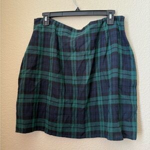 Green Plaid Skirt
